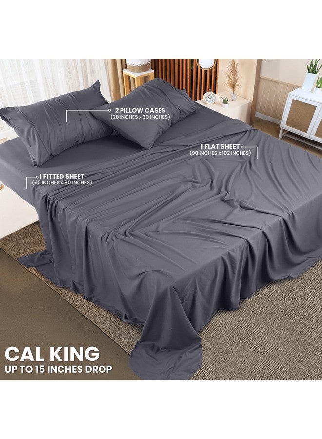 Utopia Bedding Bed Sheet Set - 4 Piece Cal King Bedding - Soft Brushed Microfiber Fabric - Wrinkle, Shrinkage & Fade Resistant - Easy Care (Cal King, Grey) - Image 2