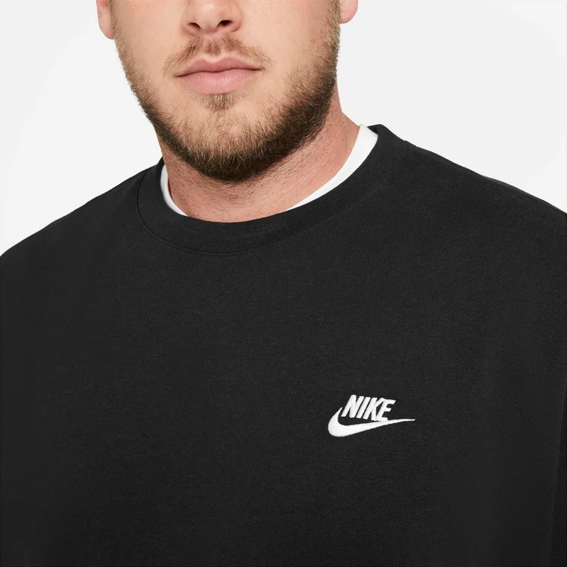 Nike Black Men's Sportswear Club Fleece Crew Sweatshirt for Men | Best Price UAE