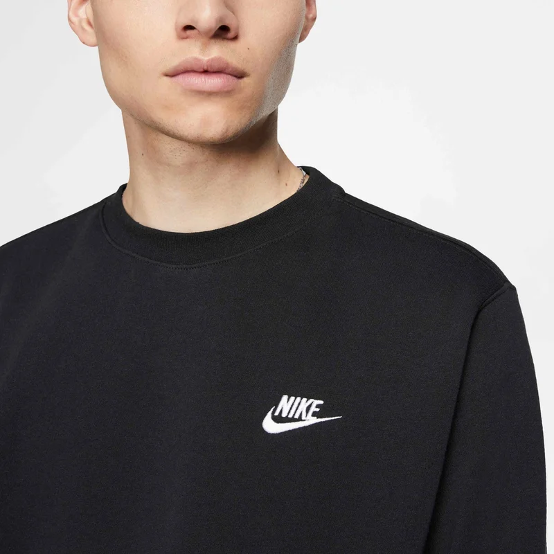 Nike Black Men's Sportswear Club Fleece Crew Sweatshirt for Men | Best Price UAE