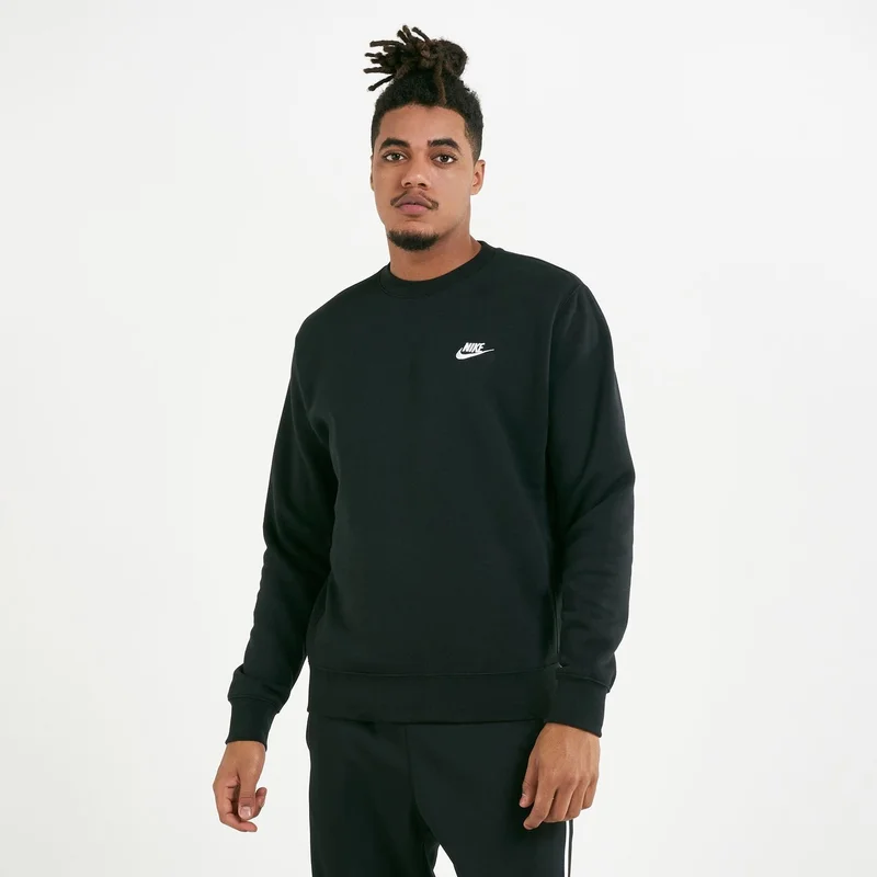 Nike Black Men's Sportswear Club Fleece Crew Sweatshirt for Men | Best Price UAE