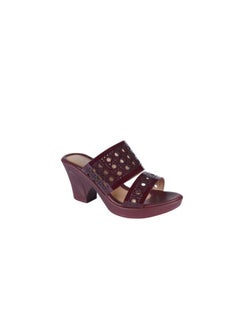 Michelle Morgan 092-2418 Michelle Morgan Ladies Block Heel Sandals  19017-L8 Bordo  - Image 1