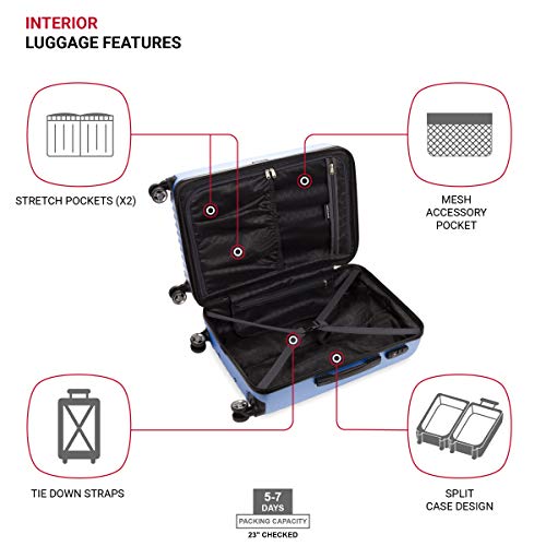 SWISSGEAR حقائب سويس جير 7272 إينرجي القابلة للتوسيع مع عجلات دوارة وقفل TSA، لون أزرق بيري وينكل، حجم متوسط 24 إنش - Image 4