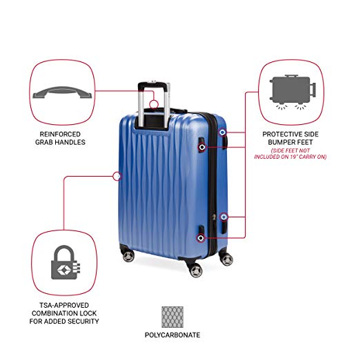 SWISSGEAR حقائب سويس جير 7272 إينرجي القابلة للتوسيع مع عجلات دوارة وقفل TSA، لون أزرق بيري وينكل، حجم متوسط 24 إنش - Image 3