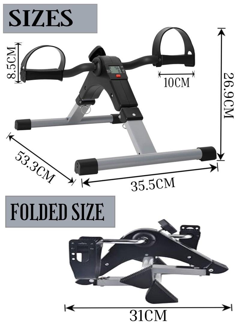 Toshionics Arm and leg multipurpose Pedal exerciser with variable resistance nonslip feet holder and adjustable home fitness equipment with dual function and digital display  - Image 2