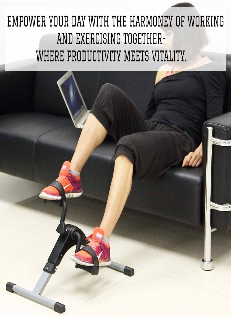 Arm and leg multipurpose Pedal exerciser with variable resistance nonslip feet holder and adjustable home fitness equipment with dual function and digital display