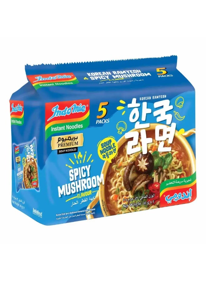 Indomie إندومي نودلز الرامن الكورية بنكهة الفطر الحار - 5X83 جرام
