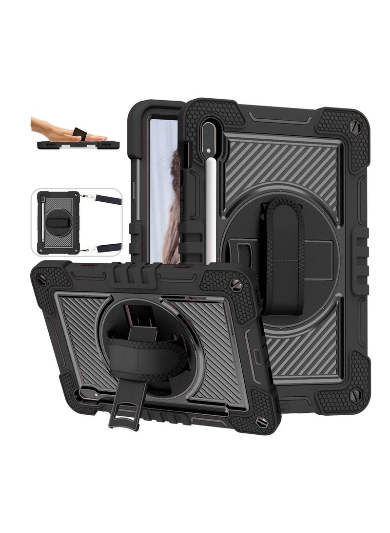 Ultra-thin case for Samsung Tab s9/s9FE tablet protective case s9plus/s9FE+ silicone rotating shockproof durable protective case durable 360 ​​degree rotating stand shell tablet shell - Image 1