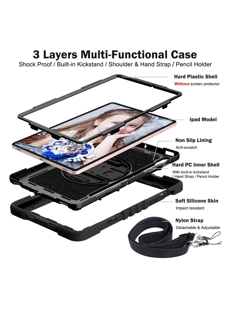 Ultra-thin case for Samsung Tab s9/s9FE tablet protective case s9plus/s9FE+ silicone rotating shockproof durable protective case durable 360 ​​degree rotating stand shell tablet shell - Image 5