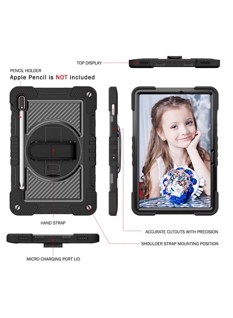 Ultra-thin case for Samsung Tab s9/s9FE tablet protective case s9plus/s9FE+ silicone rotating shockproof durable protective case durable 360 ​​degree rotating stand shell tablet shell - Image 3