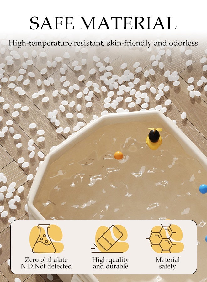 DUNISO Foldable Baby Bathtub,Portable Kids Shower Bath Basin with Support on Both Sides，Non-Slip Toddler Bath Tub with 5 Ocean Balls and 2 Duck Toys，Easy Storage，Heat-Resistant & Durable，for 0-8 Years Kids - Image 4