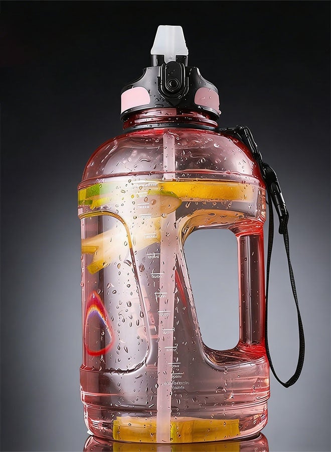 UZSPACE Water Bottle 2300ml Large Drinking Bottle with Straw and Handle 2.3l Big Bottle Jug - Image 1