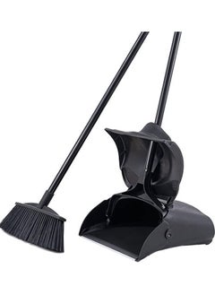 NextWave Broom and Dustpan Set Large Size and Stiff Broom Dust pan with Long Handle Upright Stand Up Dustpan And Brush Floor Cleaning Dustpan Set For Home Kitchen Office Courtyard Lobby Indoor & Outdoor  - Image 1