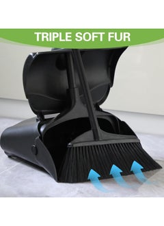 NextWave Broom and Dustpan Set Large Size and Stiff Broom Dust pan with Long Handle Upright Stand Up Dustpan And Brush Floor Cleaning Dustpan Set For Home Kitchen Office Courtyard Lobby Indoor & Outdoor  - Image 3
