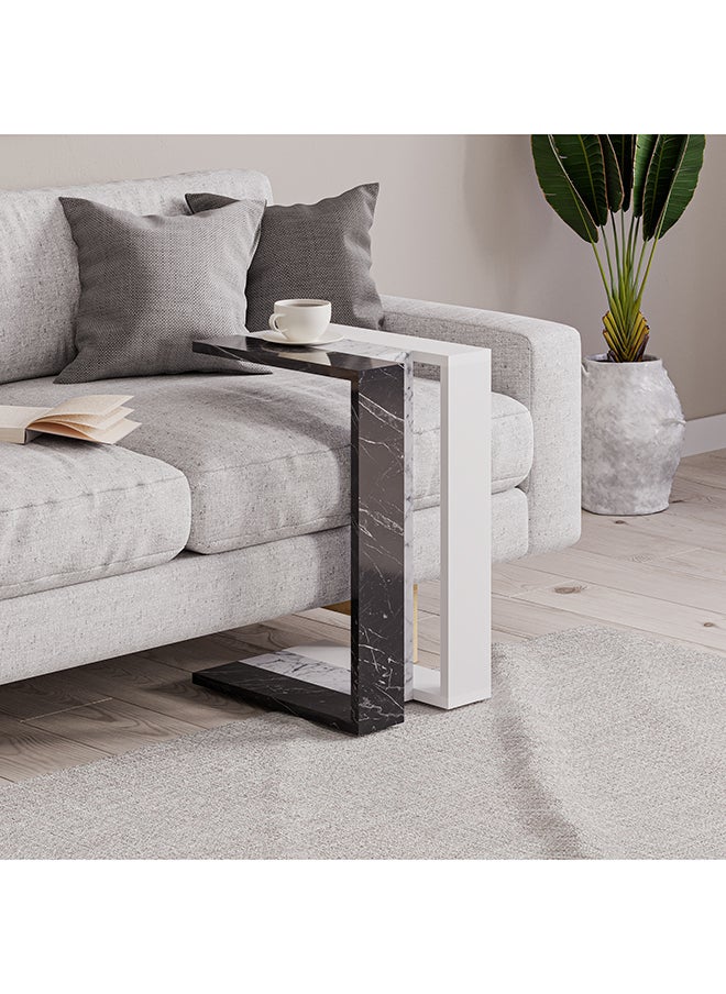 Mourah Muju C End Table - Bendir/Carrara/White - 2 Years Warranty 