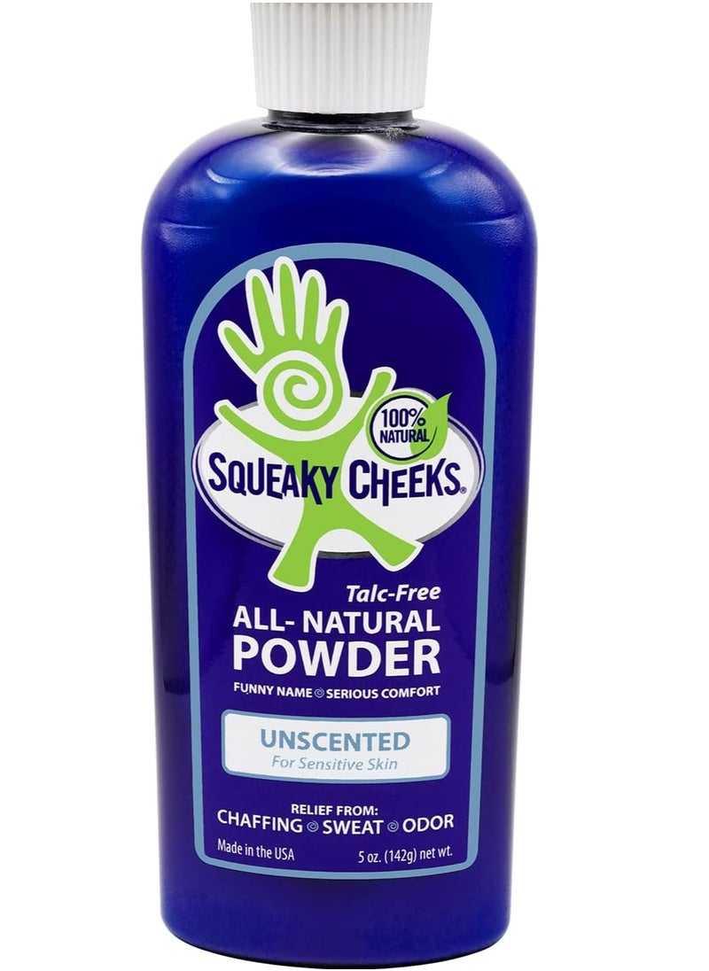 Squeaky Cheeks - Squeaky Cheek Organic Talc-Free Unscented Dusting Powder (5oz) - Gentle, Nourishing, Fragrance-Free for Sensitive Skin - Image 1