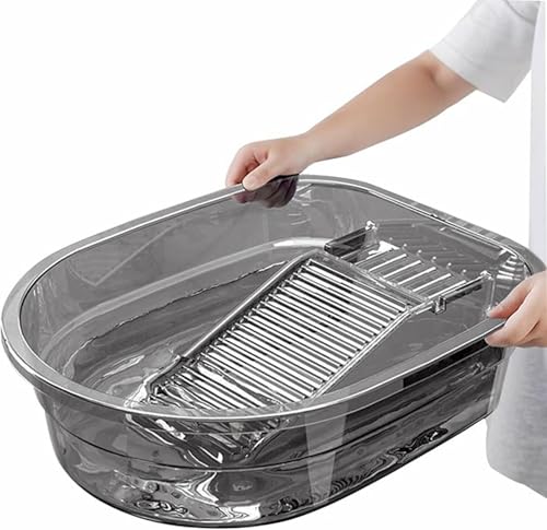 VEMJO Portable Washboard Basin & All-in-One Laundry Basin Set - Heavy-Duty Wash Board for Hand Washing Clothes | Built-in Scrub Surface, washboard hand washing clothes for Camping, RV, Emergency Use - Image 1