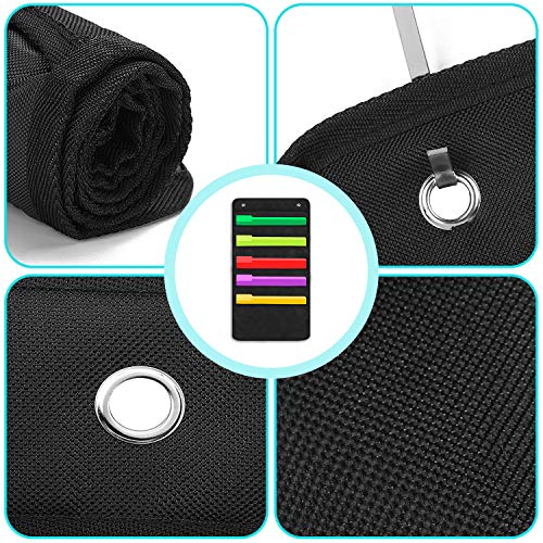 Sinzip 2 Pack Heavy Duty 5 Pocket Door Hanging File Organizer, Black Wall Storage Pocket Charts with 2 Hangers, Great for Classroom, School, Home or Office Use (5 Pocket-2Pack) - Image 3