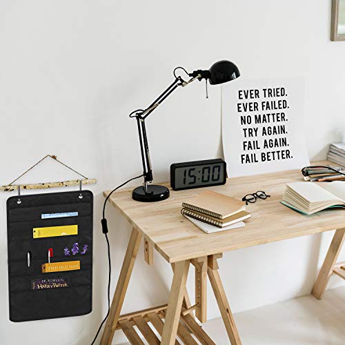 Sinzip 2 Pack Heavy Duty 5 Pocket Door Hanging File Organizer, Black Wall Storage Pocket Charts with 2 Hangers, Great for Classroom, School, Home or Office Use (5 Pocket-2Pack) - Image 5