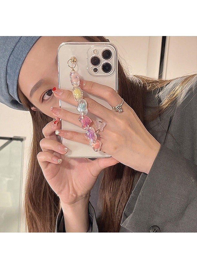 Compatible with iPhone 15 Pro Max Case,Transparent phone case with Lovely Colored candy heart shaped Chain Girls Women Case for iPhone 15 Pro Max - Image 2