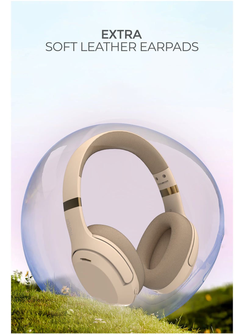 Faster S6 Over-Ear Wireless Headphones with Microphone - Deep Bass Sound, HiFi Stereo Bluetooth Headphones - Noise Reduction, Foldable Design, 30 Hours Playtime, Lightweight Foam Ear Cups - Ideal for Travel, Work, Gaming, and TV (Grey)  - Image 4