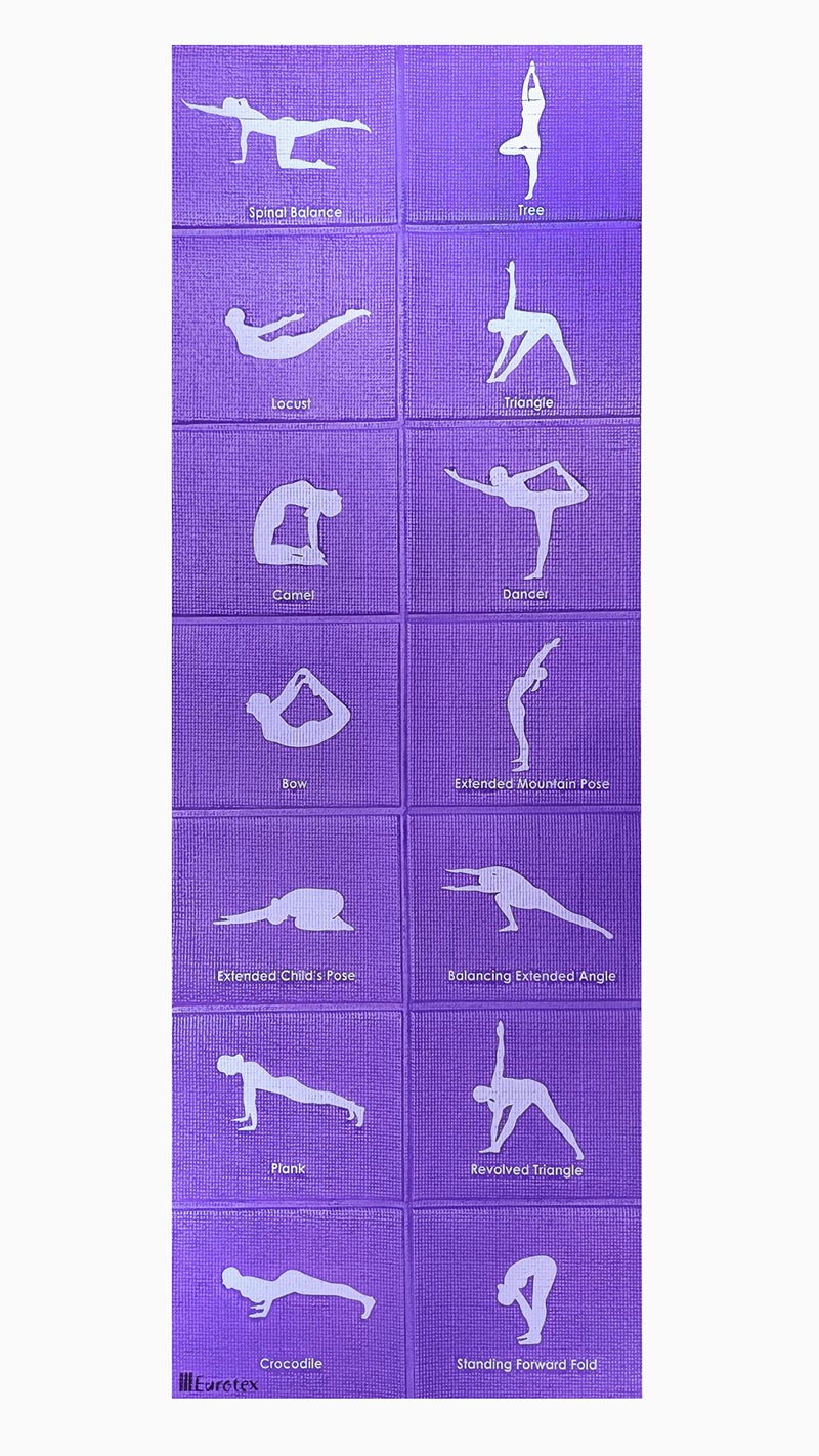 Eurotex Travel Yoga Mat Non Slip Compact Foldable Portable Yoga Mat For Traveling Gym Mat Fitness Training Pilates Exercise Mat Workout for Women Men with Carry Bag (Purple) - Image 1
