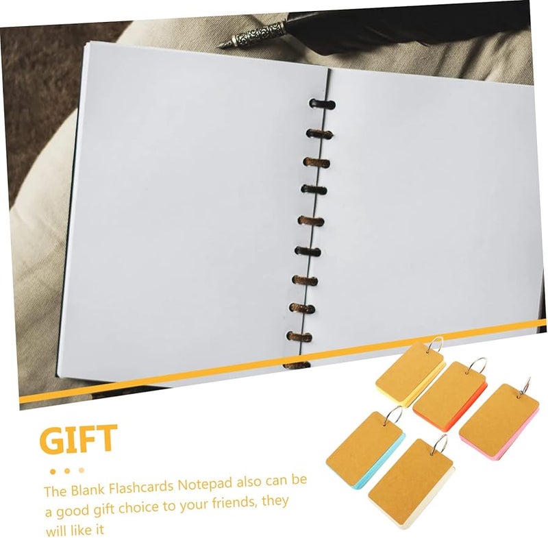 Blank Index Cards with Binding Rings for Students Planner Memo Pad Flash Cards Book - Image 5