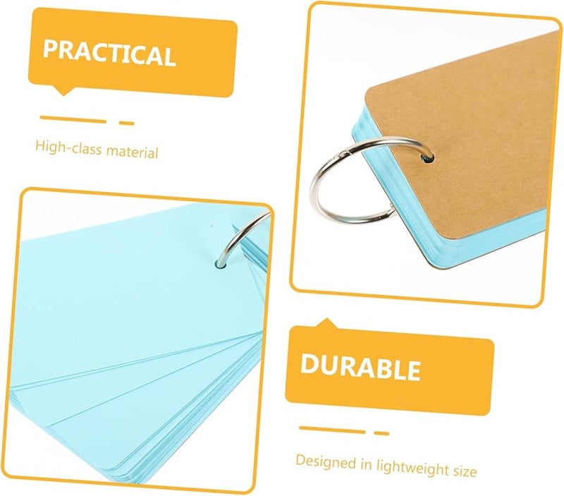 Blank Index Cards with Binding Rings for Students Planner Memo Pad Flash Cards Book - Image 4