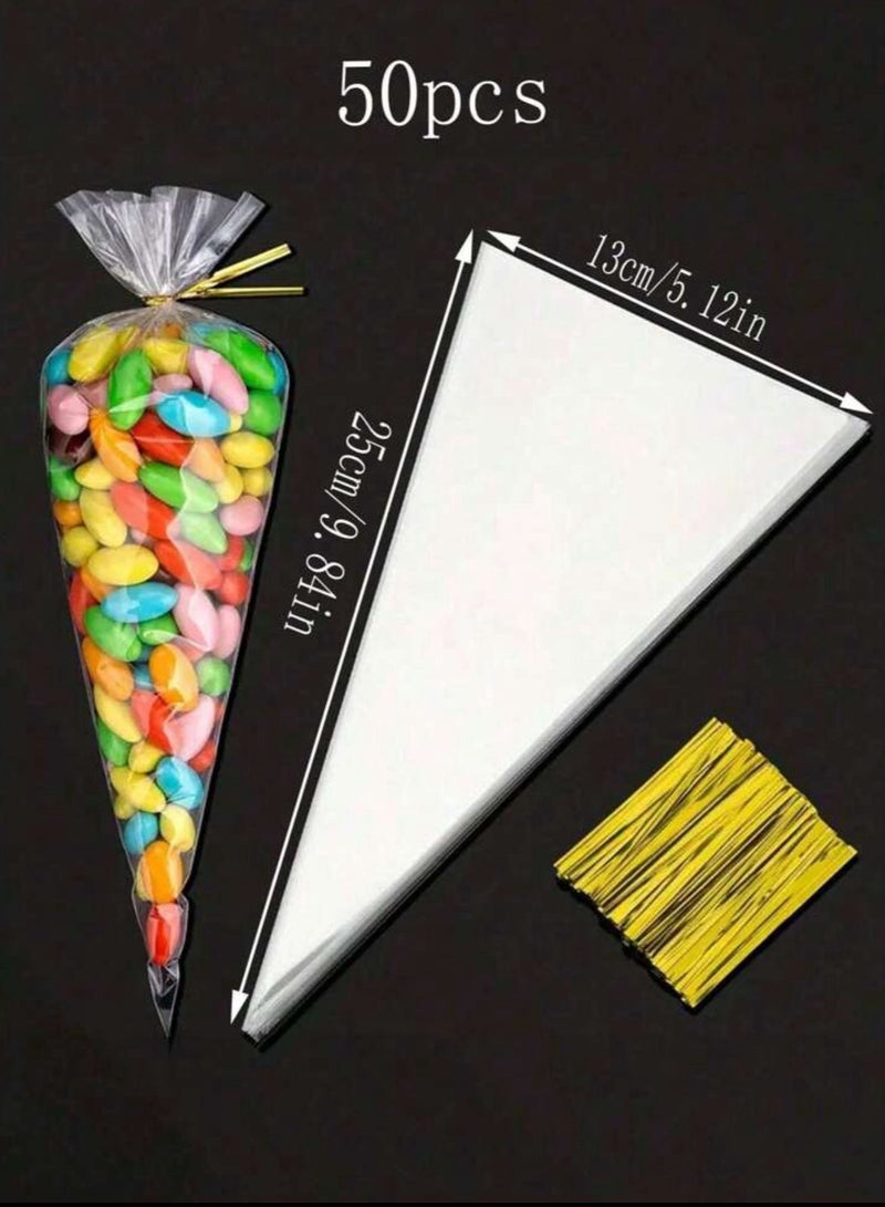 50pcs Eid Distribution Bags for Packaging Sweets, Gifts, and Food Storage with Ribbon, Perfect for Parties and Occasions. - Image 4