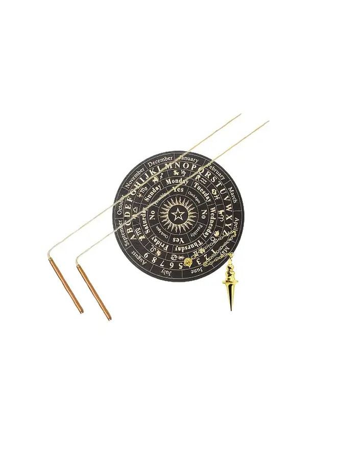 Solid Brass Copper Dowsing Rods Set with Pendulum Mat Model B for Spiritual Energy - Image 1