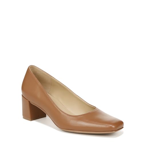 Naturalizer Womens Karina Low Block Heel Square Toe Pump Pump English Tea Brown 7 W - Image 1