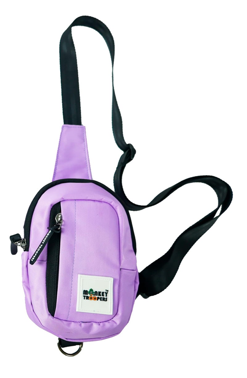 MONKEY TROOPERS Flip Crossbody Chest Bag Fanny Pack Lightweight & Tough, Spacious, Men Women, Water resistant, Quick-Access Pocket, 4L Capacity (Lavender) - Image 1