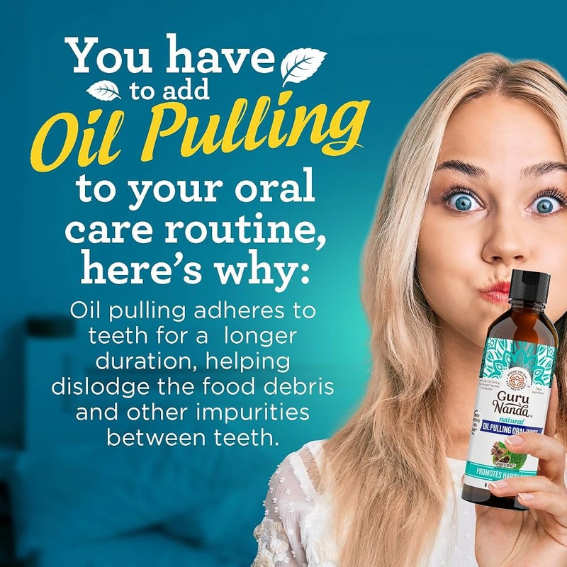 GuruNanda Coconut Oil Pulling(Mickey D), Fresh Breath & Whitening Mouthwash, 7 Essential Oils & Vitamins for Healthy Teeth & Gums, Alcohol-Free 3x8 oz - Image 3