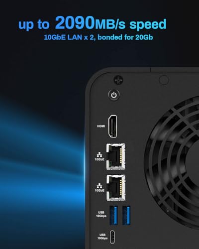 TERRAMASTER F6-424 Max NAS Storage - 6Bay Core i5 1235U 10-Cores 12-Threads, 8GB DDR5 RAM, Dual 10GbE Ports, Network Attached Storage Peak Performance for Business (Diskless) - Image 3
