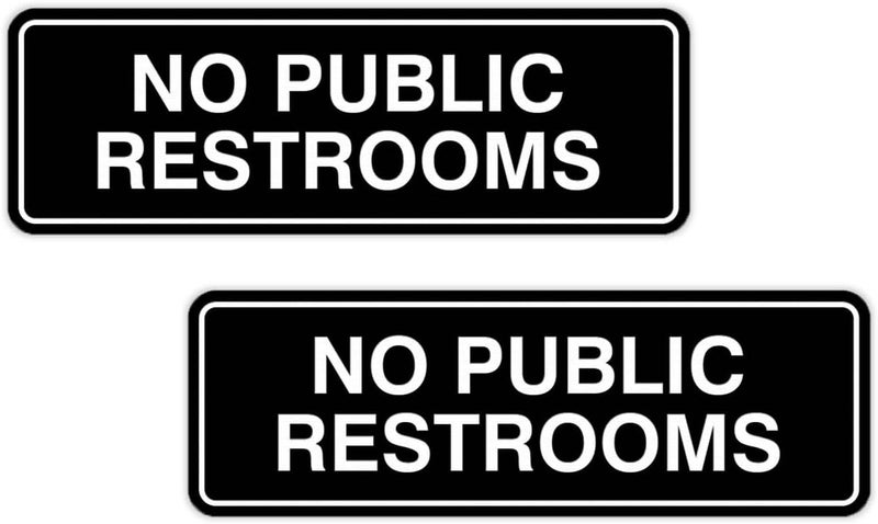 All Quality Standard No Public Restroom Wall or Door Sign | Bathroom Signage - Black - Small (2 Pack) - Image 1