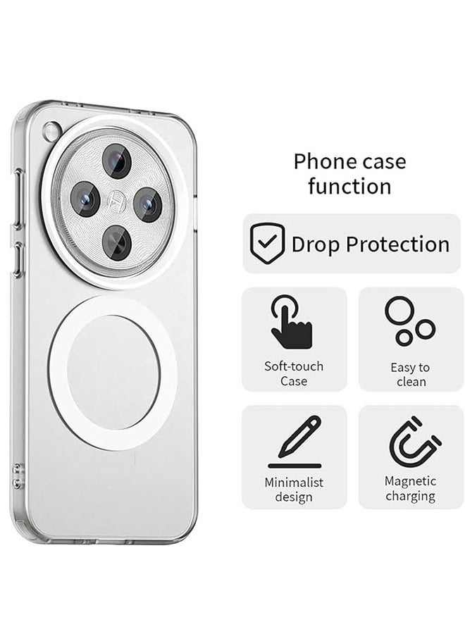 لـ OPPO FindX8Ultra حالة الهاتف الشفاف المغناطيسي ، مع حماية السيليكون الناعم TPU للجسم - Image 4