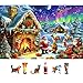 Blueforest Christmas 500 Piece Jigsaw Puzzles for Adults Northern Lights Cabin Puzzle Santa Reindeer Scene Winter Holiday Landscape Puzzle with Letters on Back Art Fun Festive Gift for Family Seniors 23x15in - Image 2