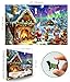 Blueforest Christmas 500 Piece Jigsaw Puzzles for Adults Northern Lights Cabin Puzzle Santa Reindeer Scene Winter Holiday Landscape Puzzle with Letters on Back Art Fun Festive Gift for Family Seniors 23x15in - Image 4