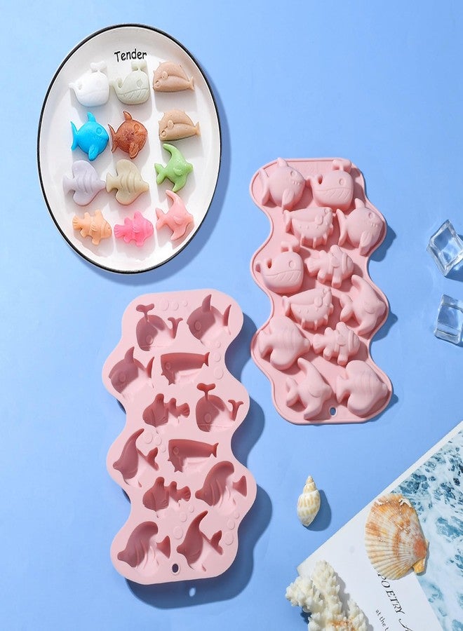 Airssory 2 Pcs 6 Styles Ocean Fish Silicone Fondant Molds Sea Animals Molds for DIY Cake Bakeware Chocolate Candy Resin Craft Making Decoration - Image 4