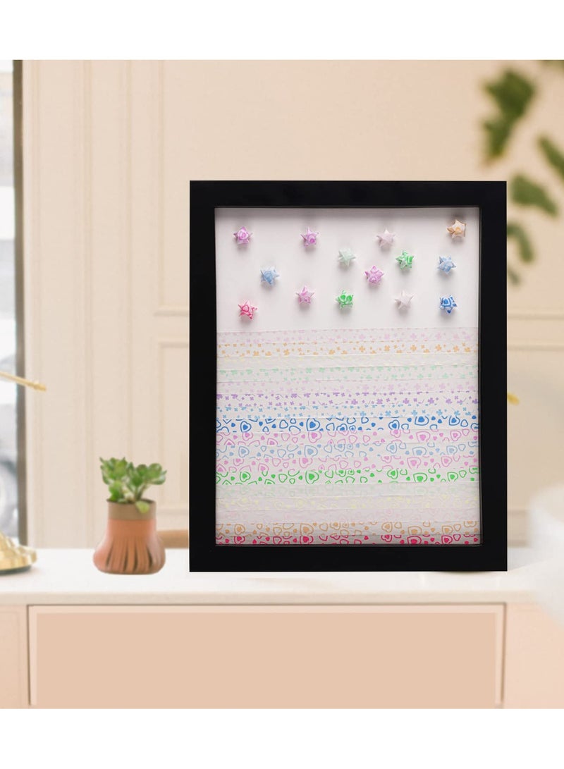 SOLARAE Origami Star Paper Strips,  210 Sheets Heart-Pattern Paper, Lucky Stars Decoration Papers for Kids DIY Handmade Crafts, School Folding Star Teaching 10 Colors. Glows in The Dark Paper - Image 4