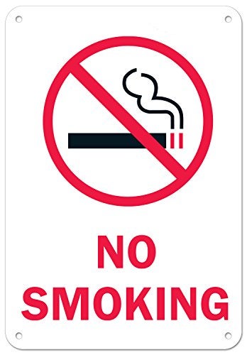 Armo No Smoking Sign, Large Rust Free 7x10 Aluminum, for Indoor or Outdoor Use - by ARMO - Image 1
