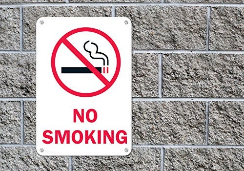 Armo No Smoking Sign, Large Rust Free 7x10 Aluminum, for Indoor or Outdoor Use - by ARMO - Image 2