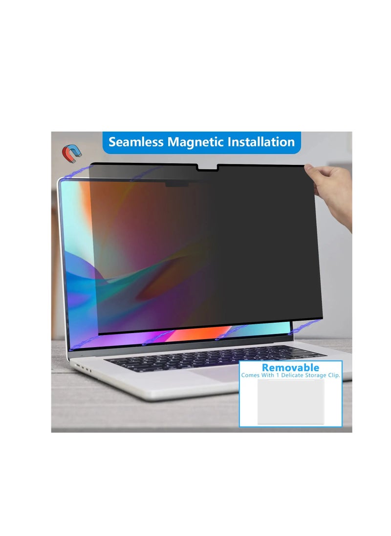 1Pack Privacy Screen Compatible with MacBook Air 13.6 Inch 2022 A2681 M2 Chip/ 2024 A3113 M3 Chip/2025 A3240 M4 Chip, Magnetic Removable Anti Blue Light Glare Filter Laptop Privacy Screen Protector for  Mac Air 13.6 inch