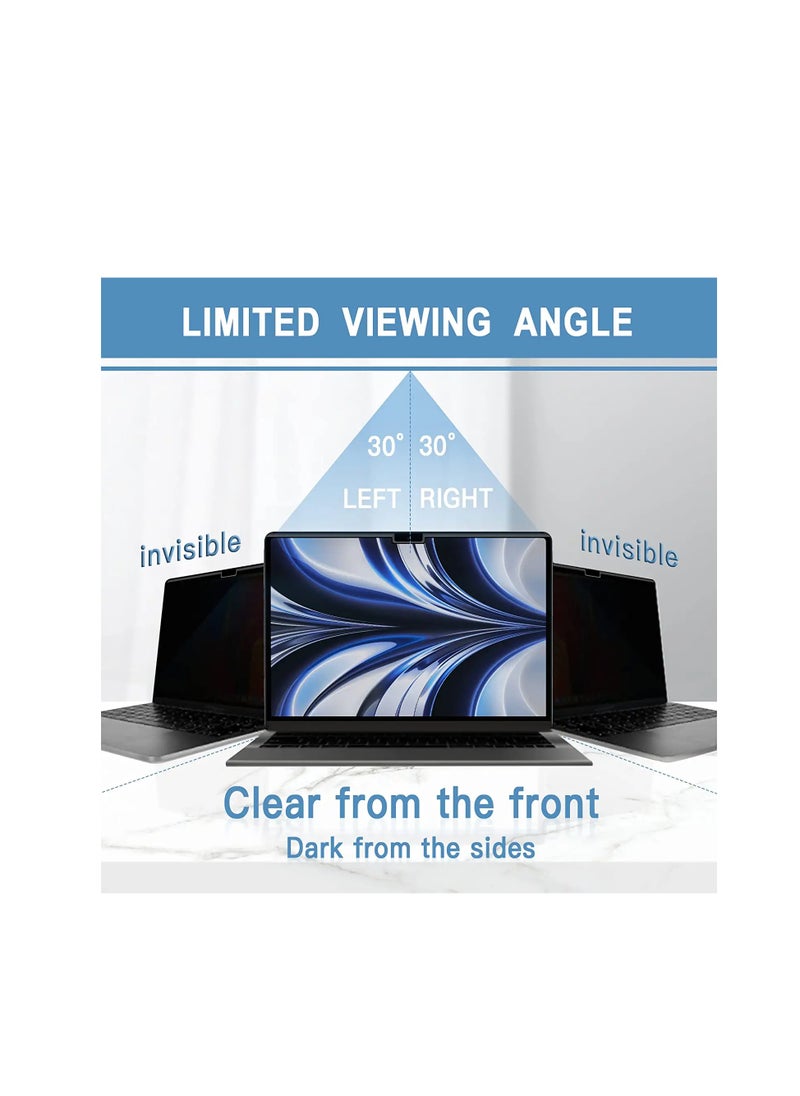 1Pack Privacy Screen Compatible with MacBook Air 13.6 Inch 2022 A2681 M2 Chip/ 2024 A3113 M3 Chip/2025 A3240 M4 Chip, Magnetic Removable Anti Blue Light Glare Filter Laptop Privacy Screen Protector for  Mac Air 13.6 inch