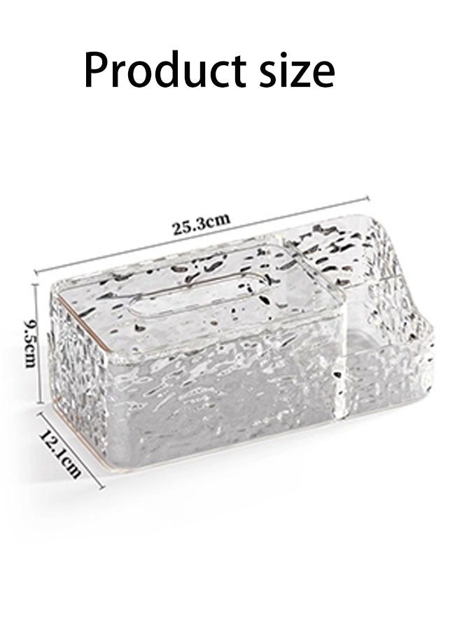Multi-Function Tissue Box,Glacier Pattern Paper Organizer Dispenser,Large Tissue Storage Box for Kitchen,Bathroom,Home, Office(Clear） - Image 2