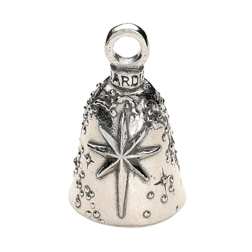 Guardian Bell North Star Good Luck Bell wKeyring Black Velvet Gift Bag Motorcycle Bell LeadFree Pewter Good Luck Gift to Friends Family Bike Bell Made in USA - Image 1