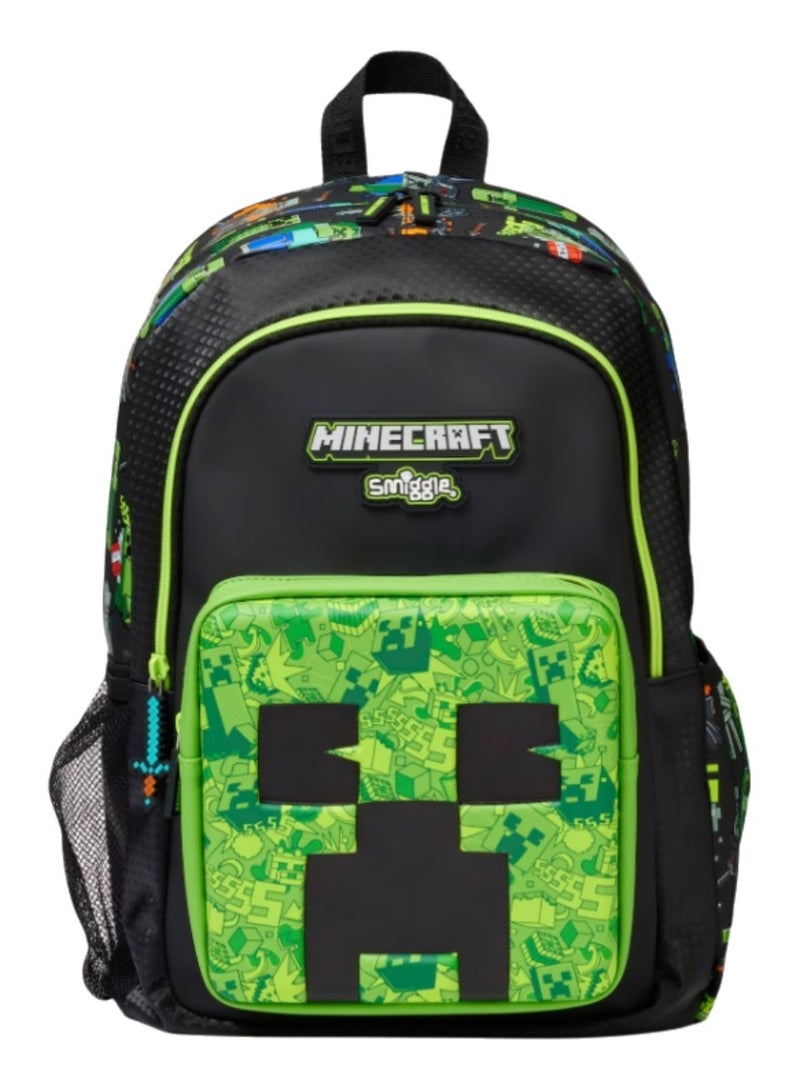 سميجل حقيبة الظهر Minecraft للأولاد  حقيبة الظهر المدرسية السوداء للأطفال - Image 1