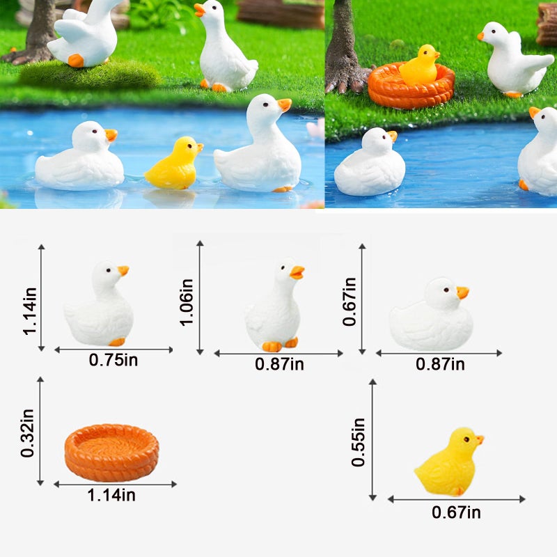 Damyda 48pcs Mini Resin Animal Styles Tiny Resin Animals The Little Chicken Family Rabbit, Sheep, Cow, Big Duck, Yellow Duck, Duck, Egg, Chicken coop - Image 4