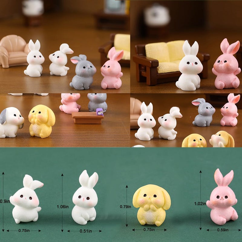 Damyda 48pcs Mini Resin Animal Styles Tiny Resin Animals The Little Chicken Family Rabbit, Sheep, Cow, Big Duck, Yellow Duck, Duck, Egg, Chicken coop - Image 5