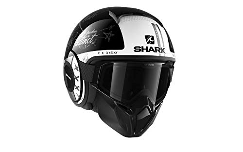 Shark خوذة دراجة نارية للرجال من شيرك، أسود/أبيض، XS - Image 2