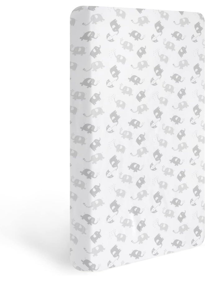Moonsea Moonsea Fitted Crib Sheet for Baby Boys or Girls, Silky Soft Microfiber 52'' x 28'' Crib Sheet Fits Standard Size Crib Mattress and Toddler Bed Mattress, Gray Elephant  - Image 4